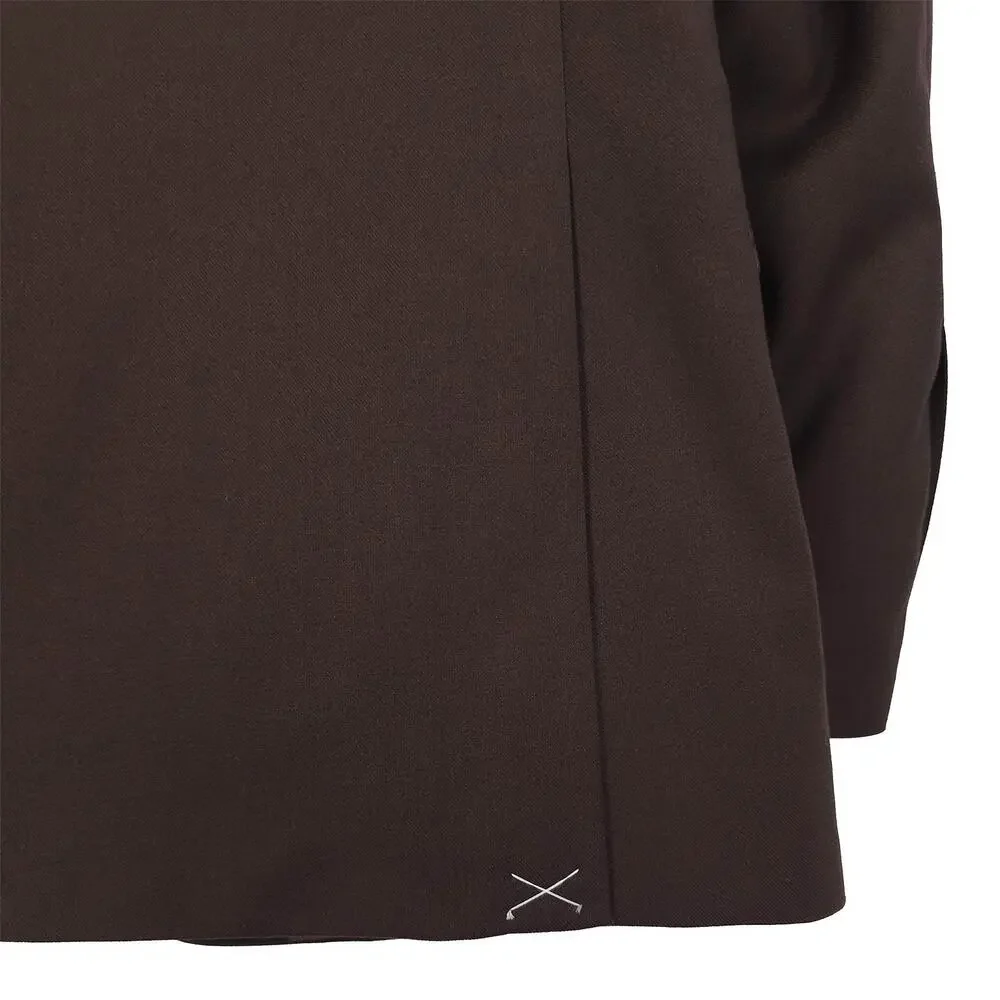 Nautica Mens Modern Fit 2 Piece Suit 40S 34W Brown Solid Stretch NWT